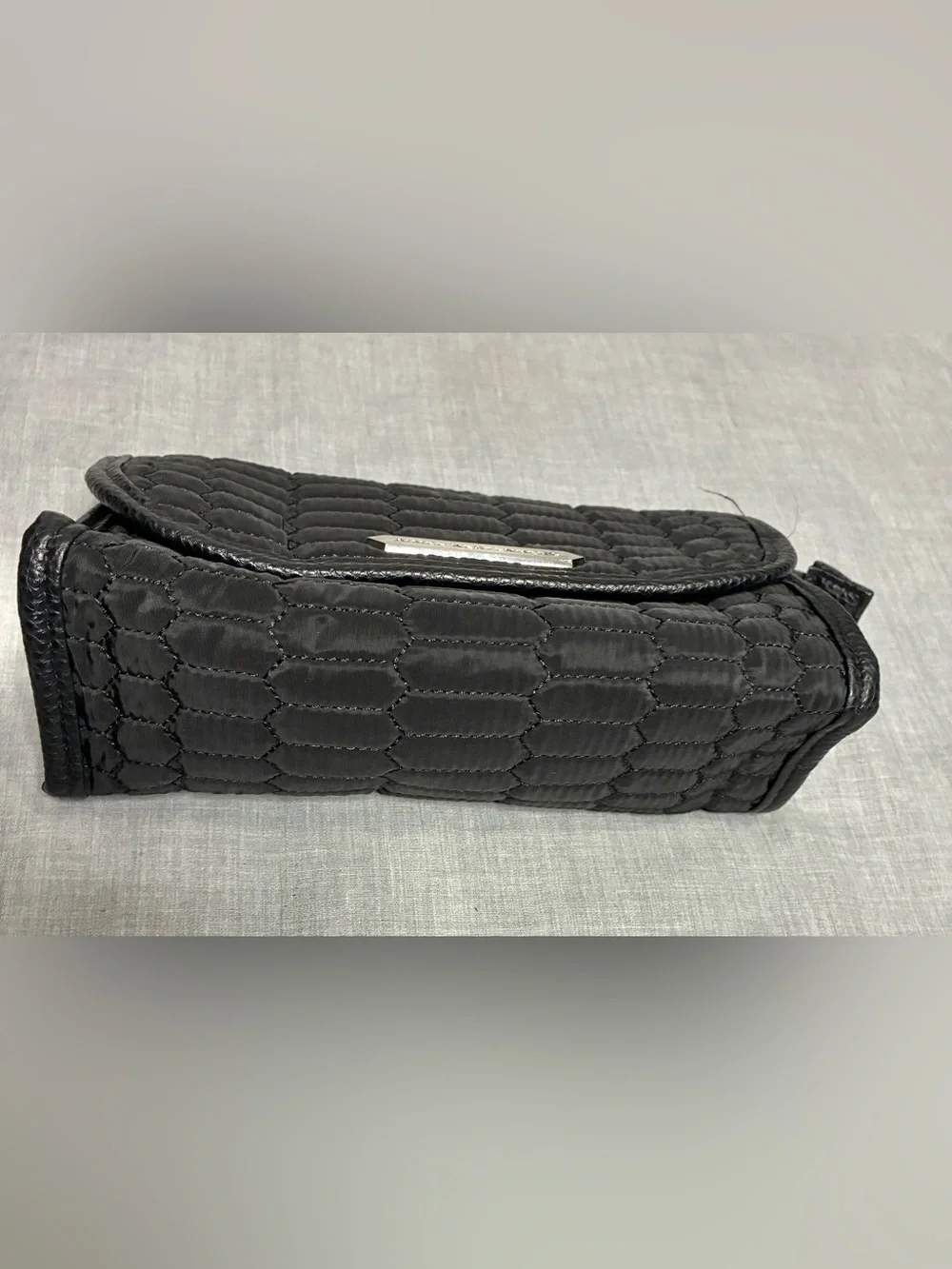 Aimee Kestenberg Black Quilted Cosmetic/Toiletry Bag with Logo Plate